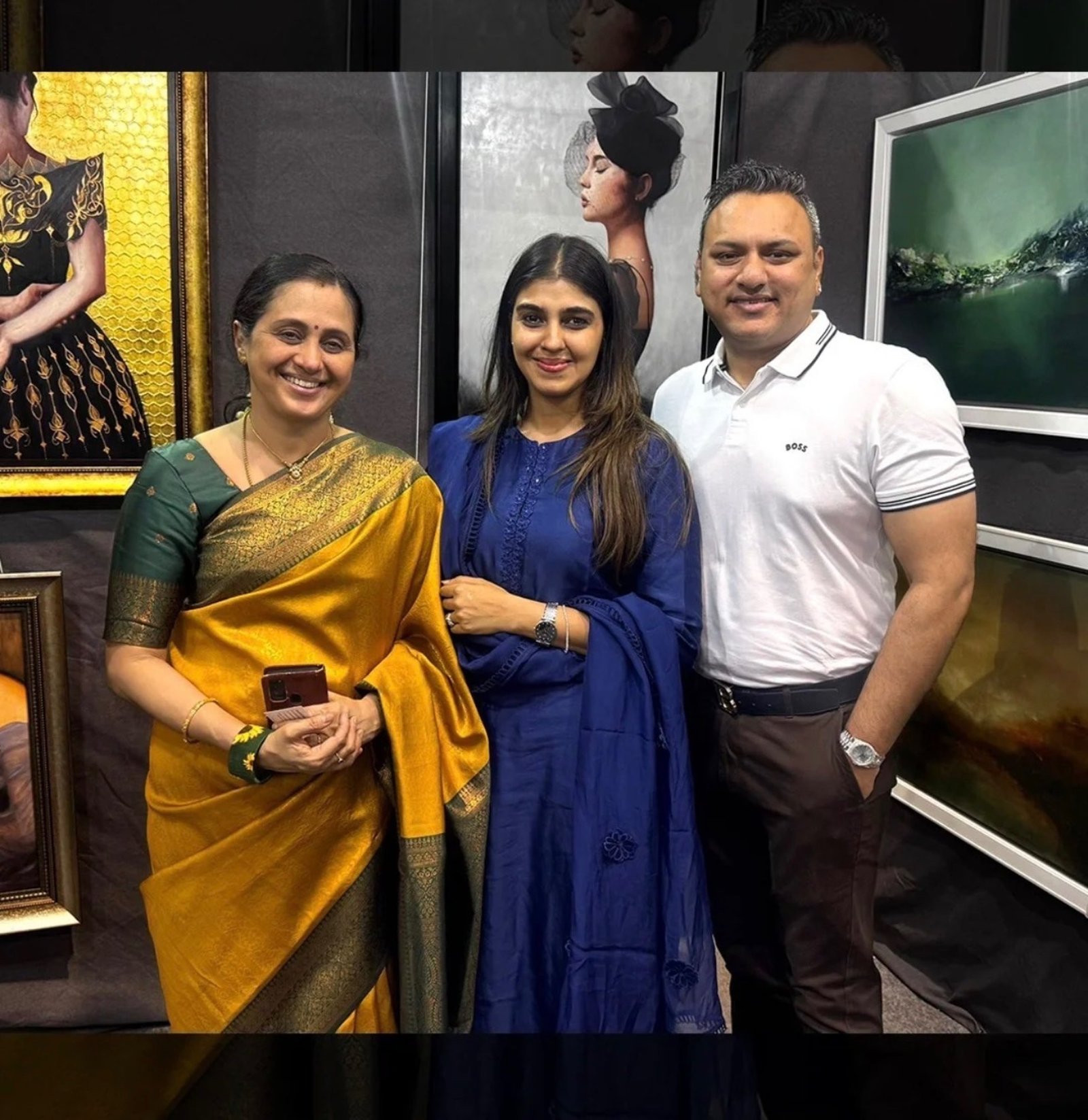 Shruthi Challani applying Gold Leaf in Studio